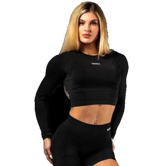 Nebbia Seamless crop top s dlouhým rukávem POWER 892