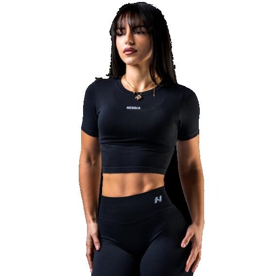 Nebbia Seamless crop top s krátkým rukávem POWER 891