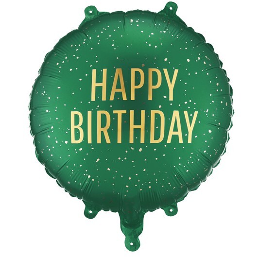 Balónek fóliový HB zelený 35x35 cm