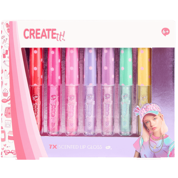 Lesk na rty voňavý s třpytkami 5 ks Creat it!