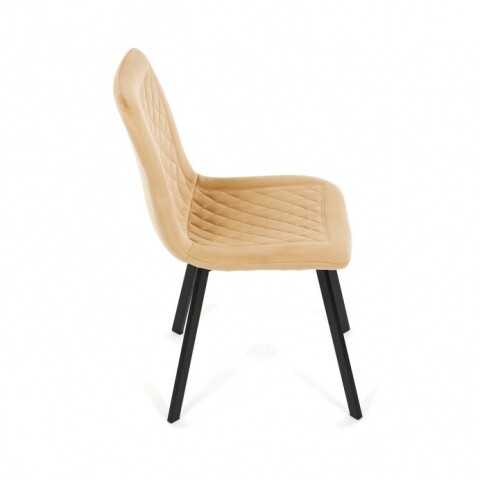 Jídelní židle žlutá sametová látka černé kovové nohy DCL-973 YEL4 Autronic