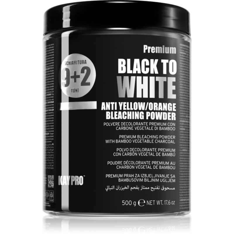 Kaypro Black To White Anti Yellow/Orange Bleaching Powder zesvětlující pudr na vlasy pro profesionální použití 500 g