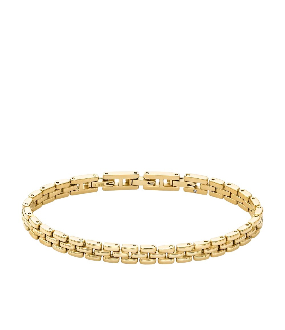 Fossil Stylový pozlacený náramek z oceli JF04901710