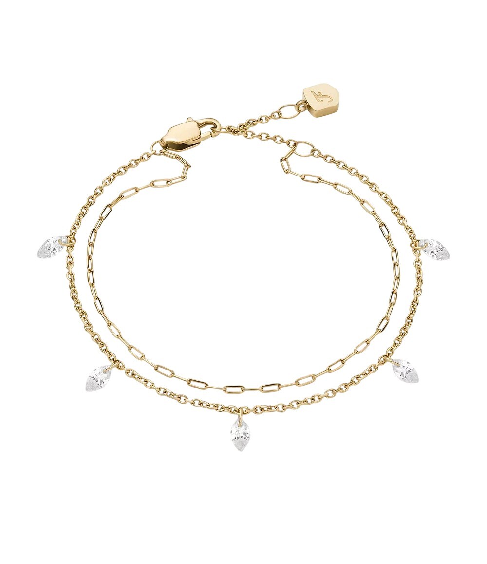 Fossil Dvojitý náramek s krystaly Ellis JF04895710