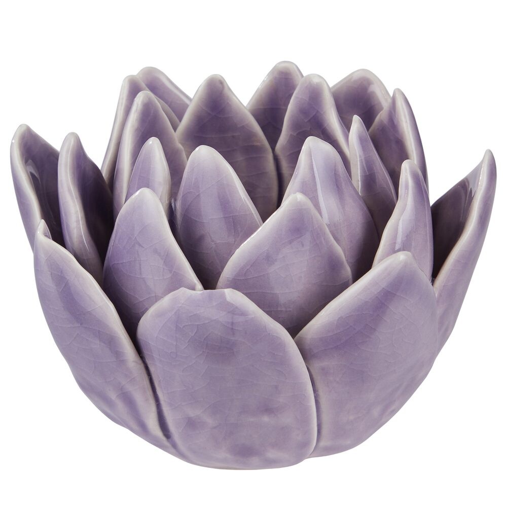 BLOSSOM Svícen na čajovou svíčku květ - fialová