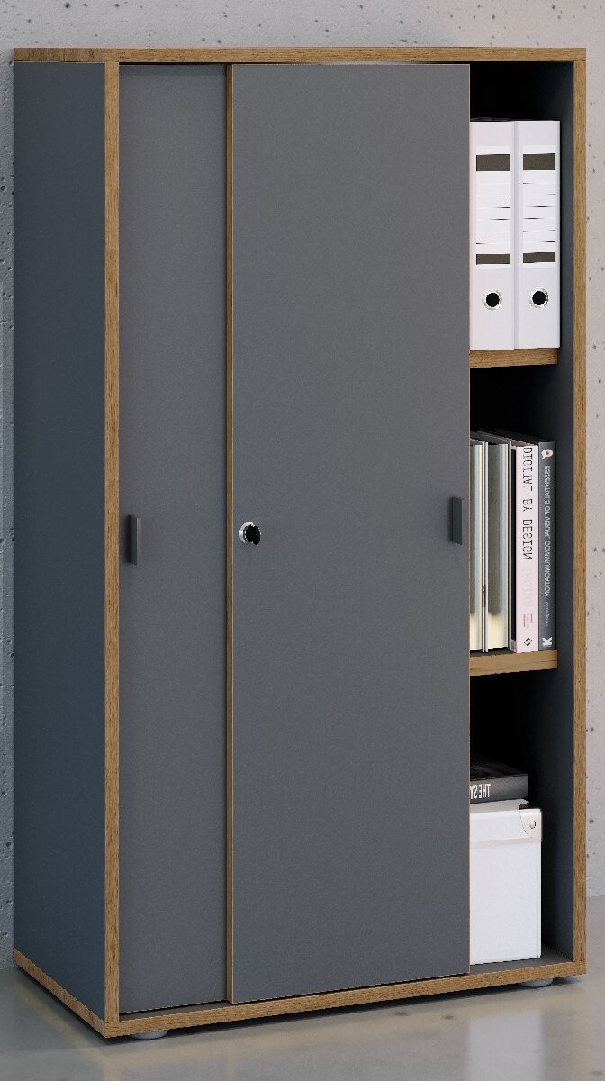 VCM Posuvná skříňka se 3 přihrádkami „Salia“ B60, antracitová