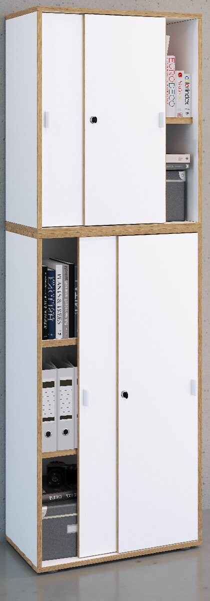 VCM Posuvná skříňka s 5 přihrádkami „Salia“ B60, bílá