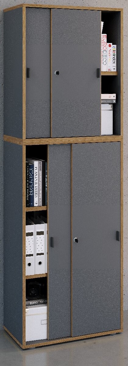 VCM Výsuvná skříň s 5 přihrádkami „Salia“ B60, antracitová