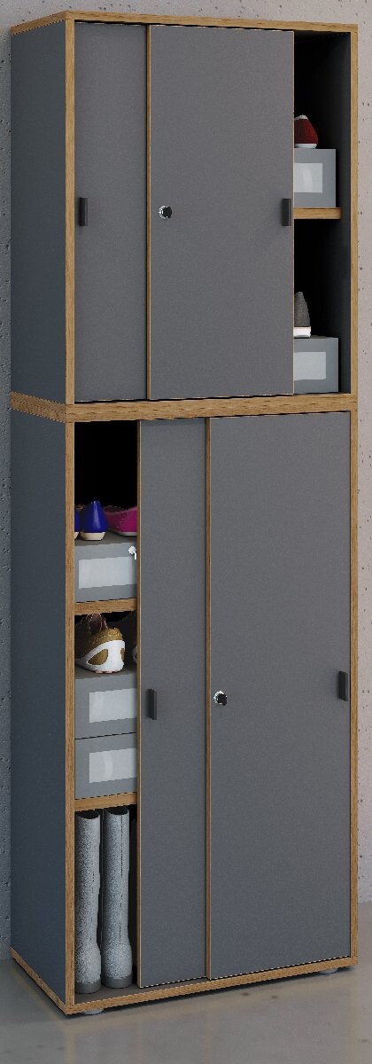 VCM Botník s posuvnými dveřmi „Salia“ B60 5dílná, antracitová