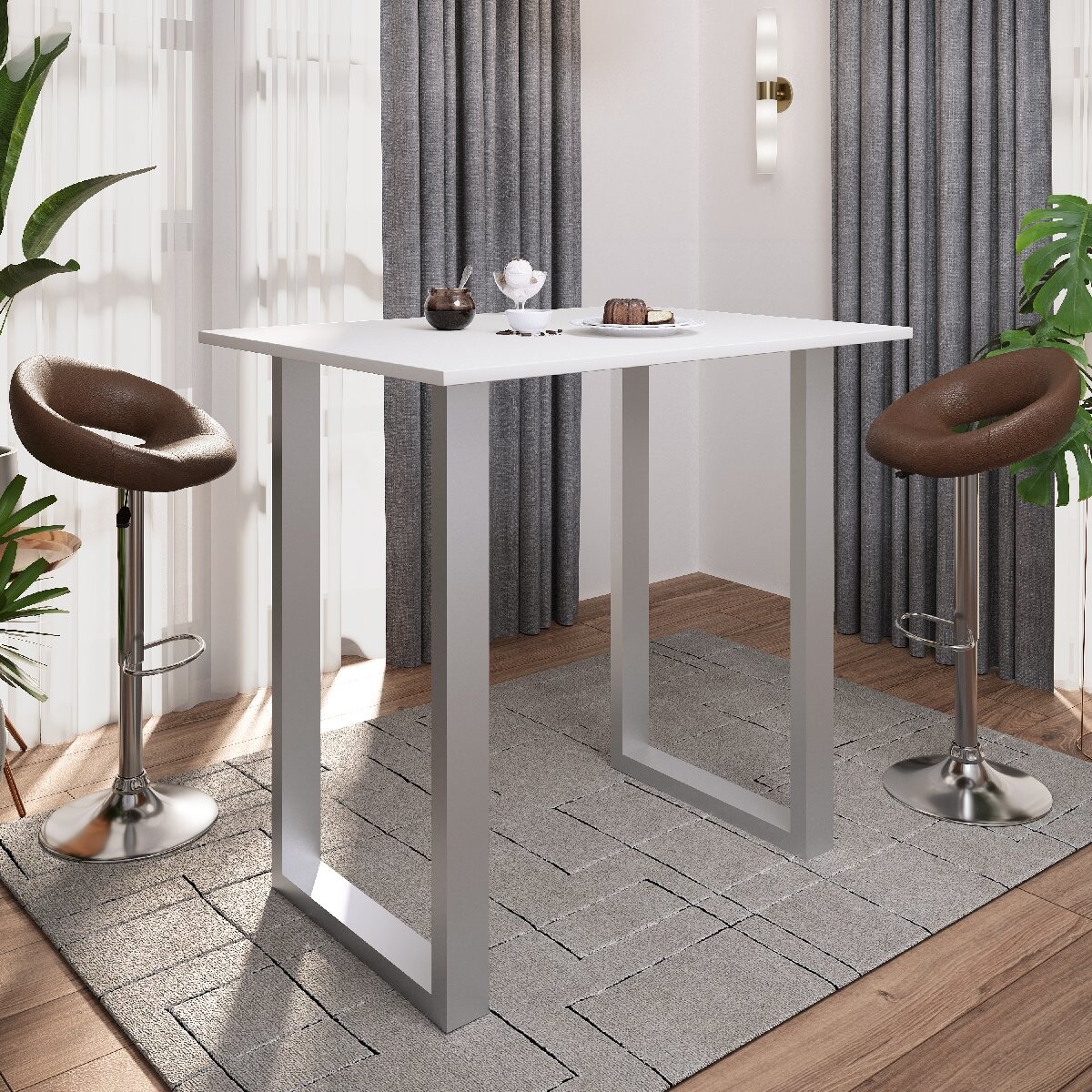 Barový stůl VCM „Xona 110x80“, bílý