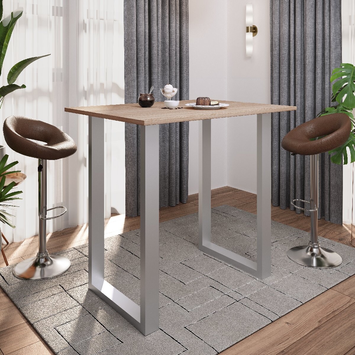 Barový stůl VCM „Xona 110x80“, dub sonoma