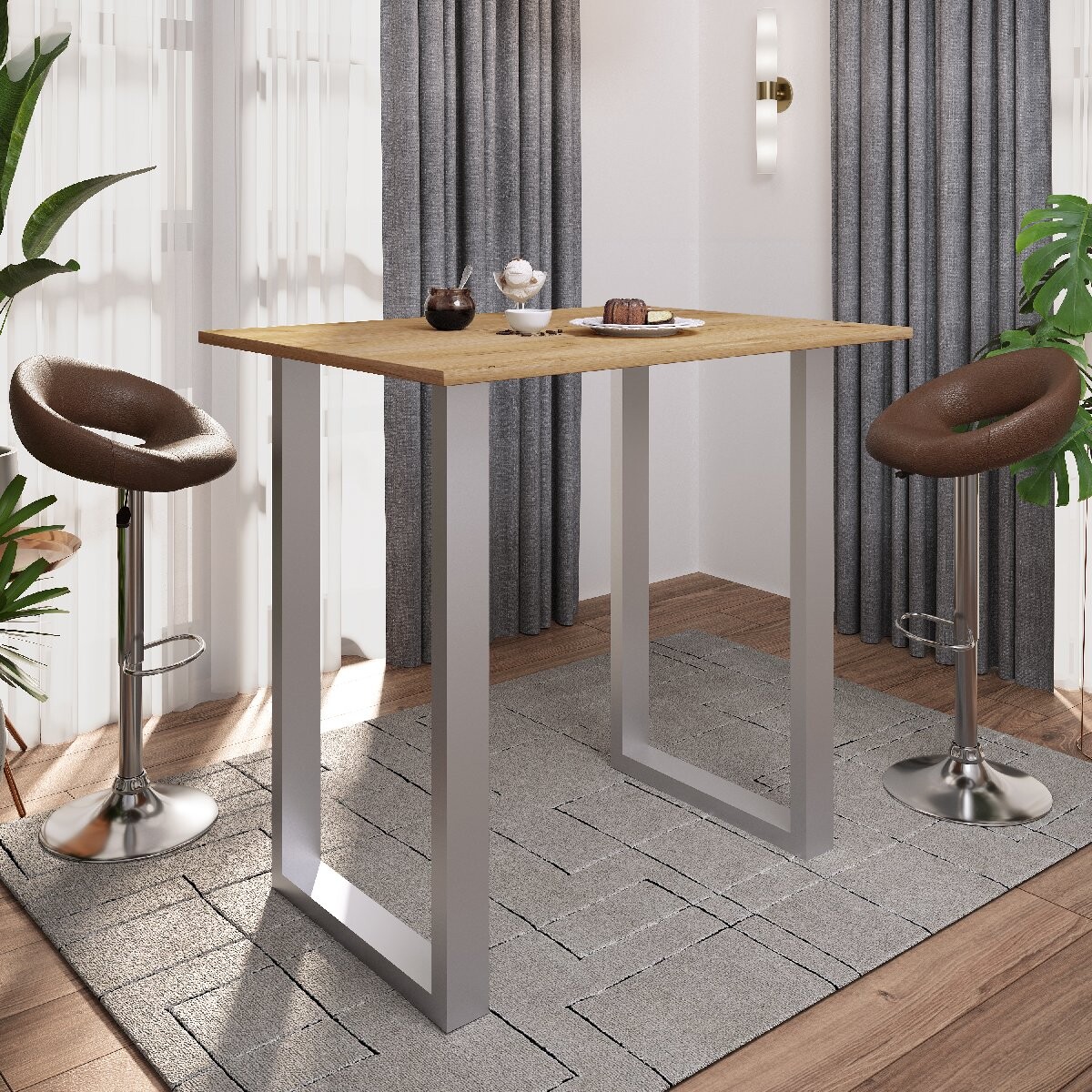 VCM Barový stůl „Xona 110x80“, dub medový