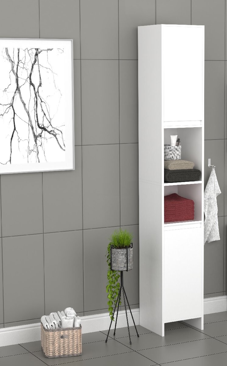 VCM Vysoká skříňka „Malira“, bílá