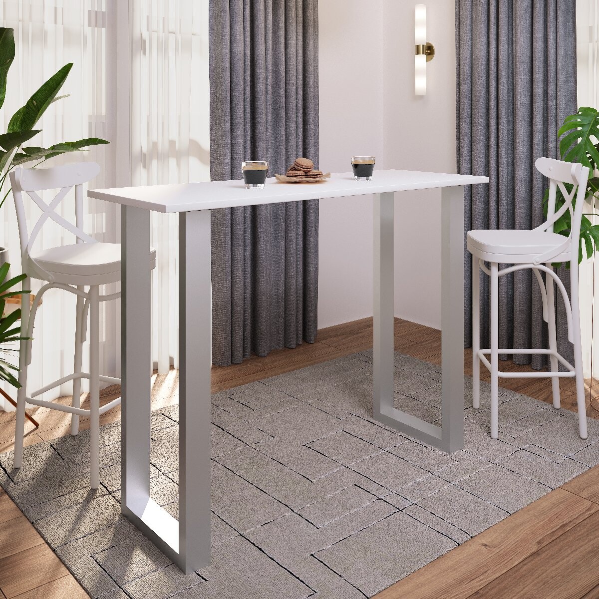 Barový stůl VCM „Xona 140x50“, bílý