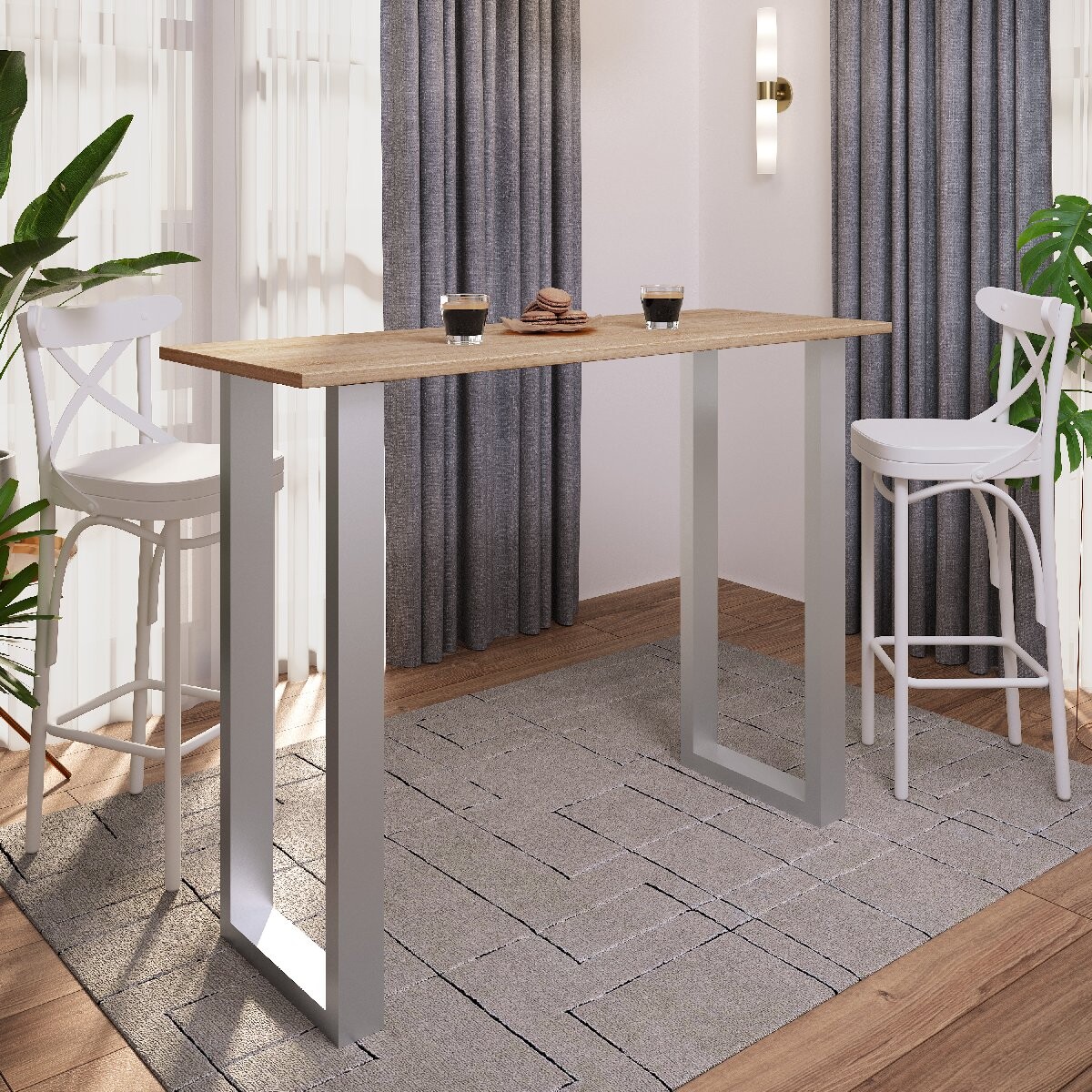 Barový stůl VCM „Xona 140x50“, dub sonoma