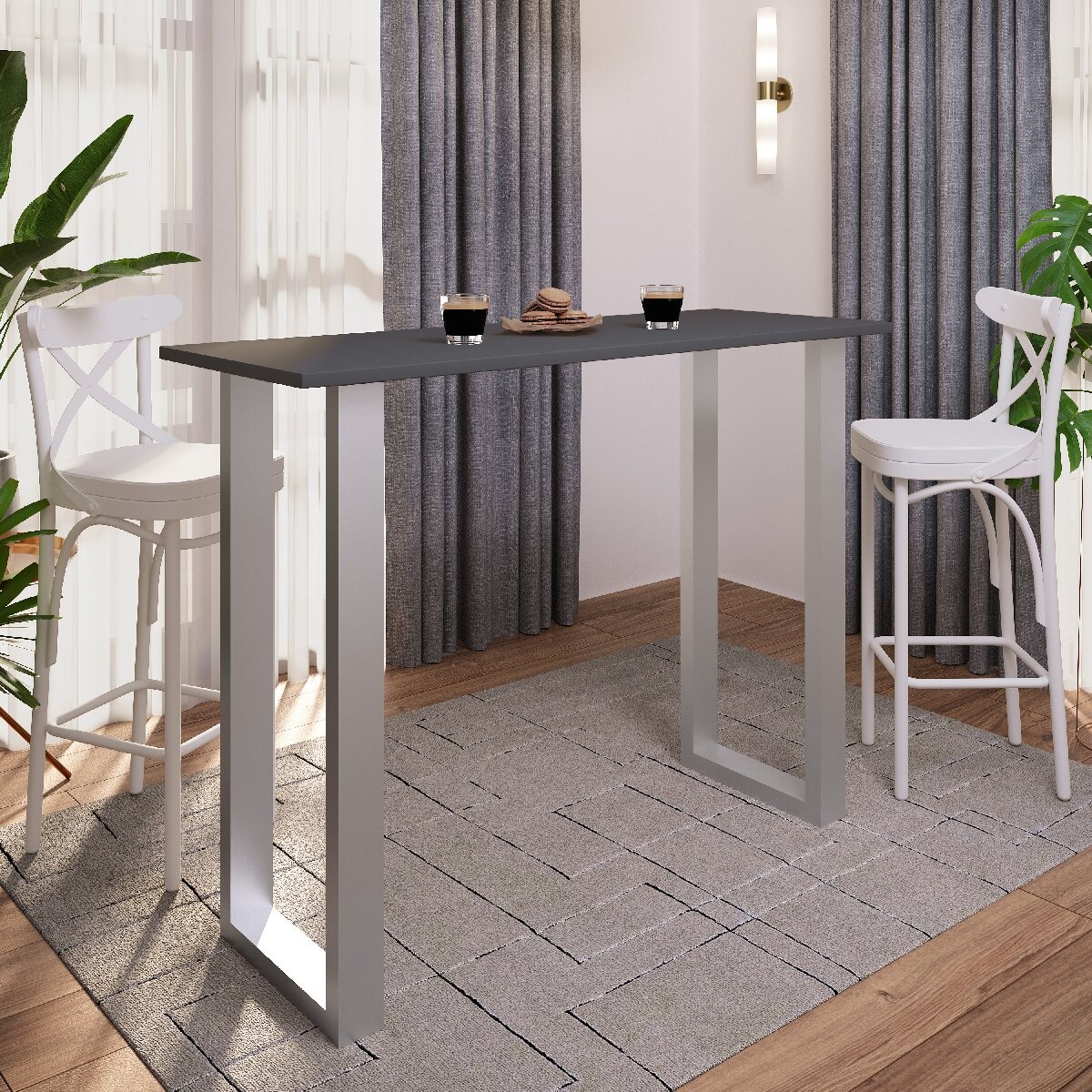 Barový stůl VCM „Xona 140x50“, antracit