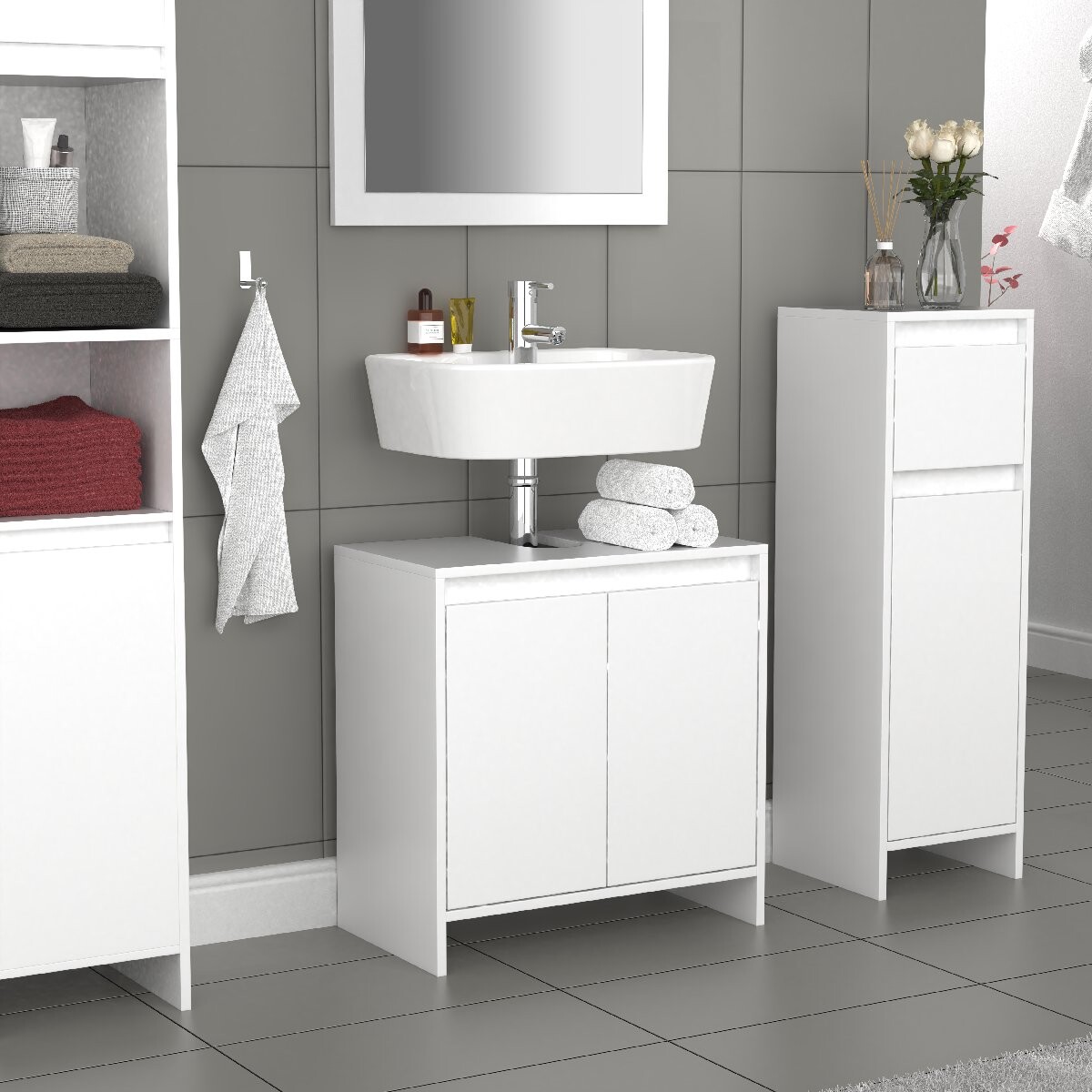 VCM Skříňka pod umyvadlo „Malira“, bílá