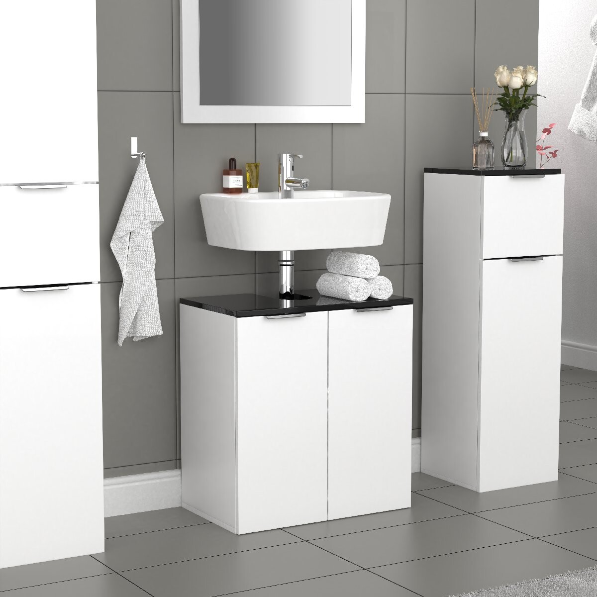 VCM Skříňka pod umyvadlo „Donali“, černá