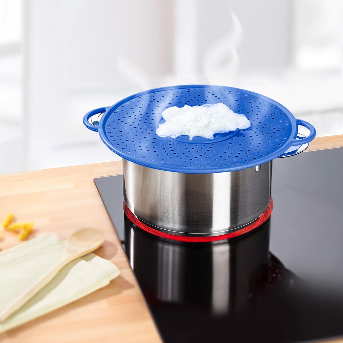 Multifunkční silikonová poklička 8v1, modrá