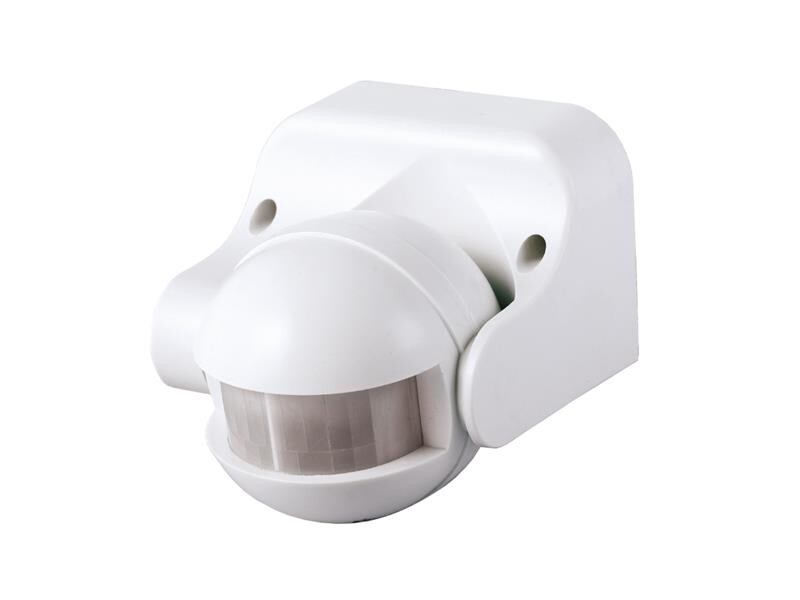 GETI GS1101 pohybové čidlo pro LED svítidla s rozptylem 180° přidělání  na stěnu v bílé barvě s dosahem až 12m IP44 230V 10s-7m