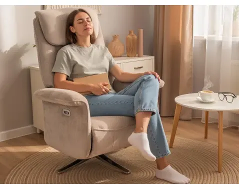 Křeslo s elektrickým polohováním Locarno, béžová látka