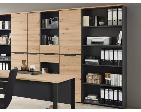 Vysoký regál Memphis, 75 cm, dub artisan/grafit