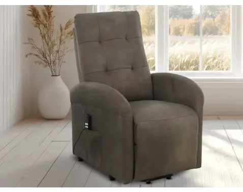 Křeslo s elektrickým polohováním Lazio, hnědá látka