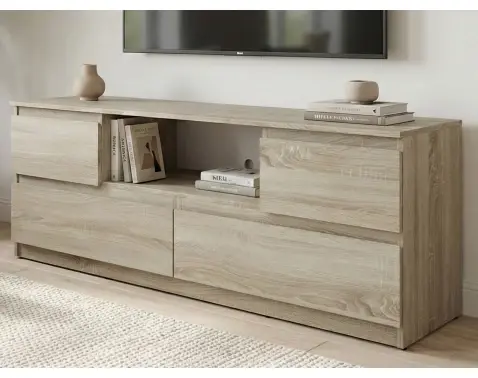 TV skříňka Carlos, dub sonoma, šířka 140 cm