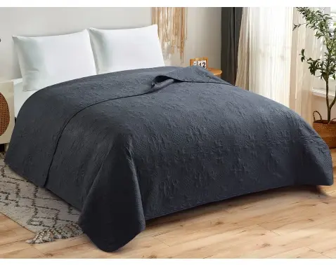 Přehoz postele Ornament 220x240 cm, černý