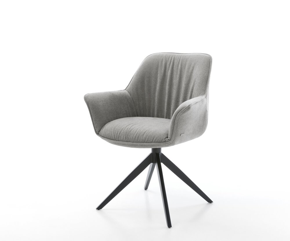 Jídelní židle Keila-Flex s područkami strukturovaná látka měkká šedá