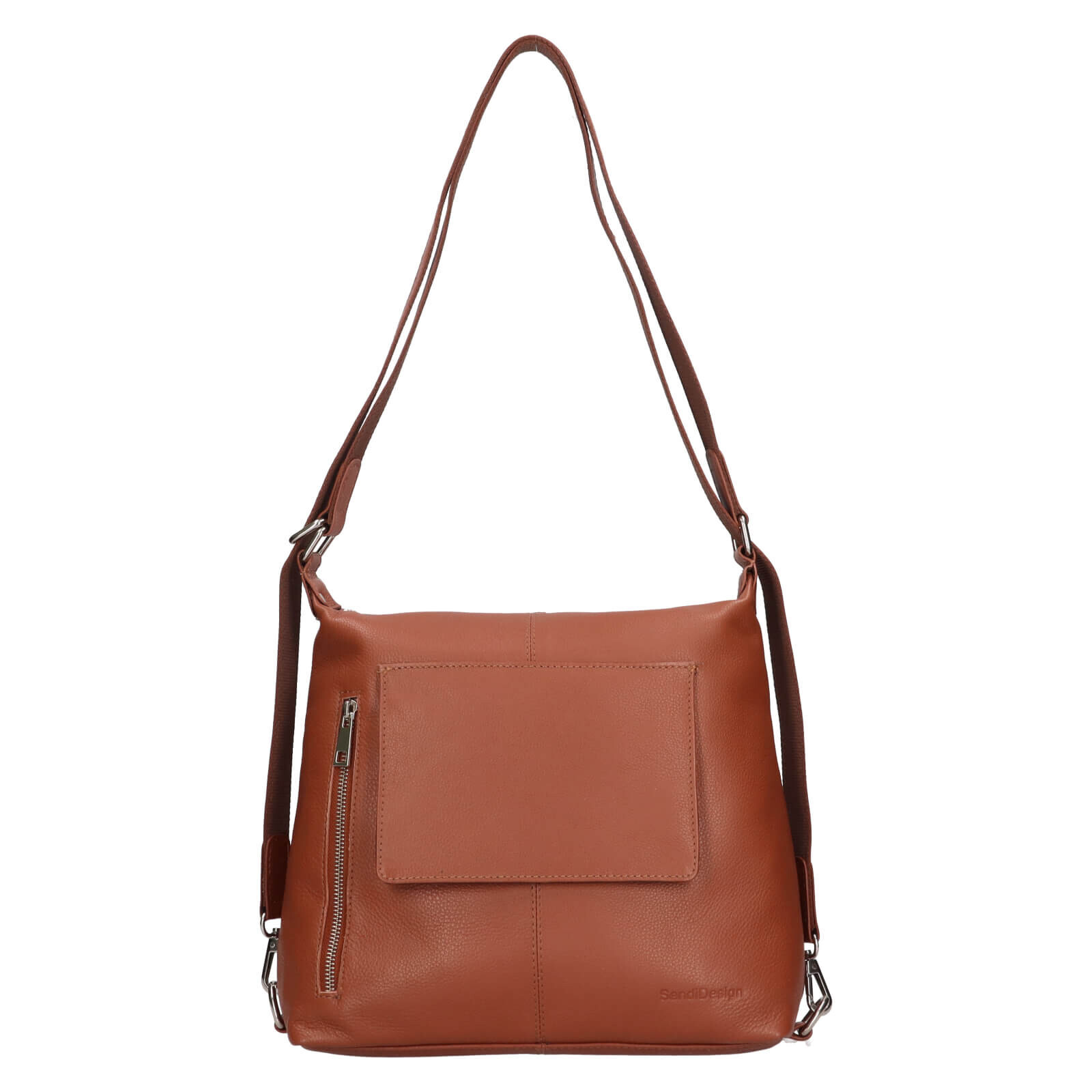 Dámská kožená kabelka/batoh SendiDesign Jena – koňak