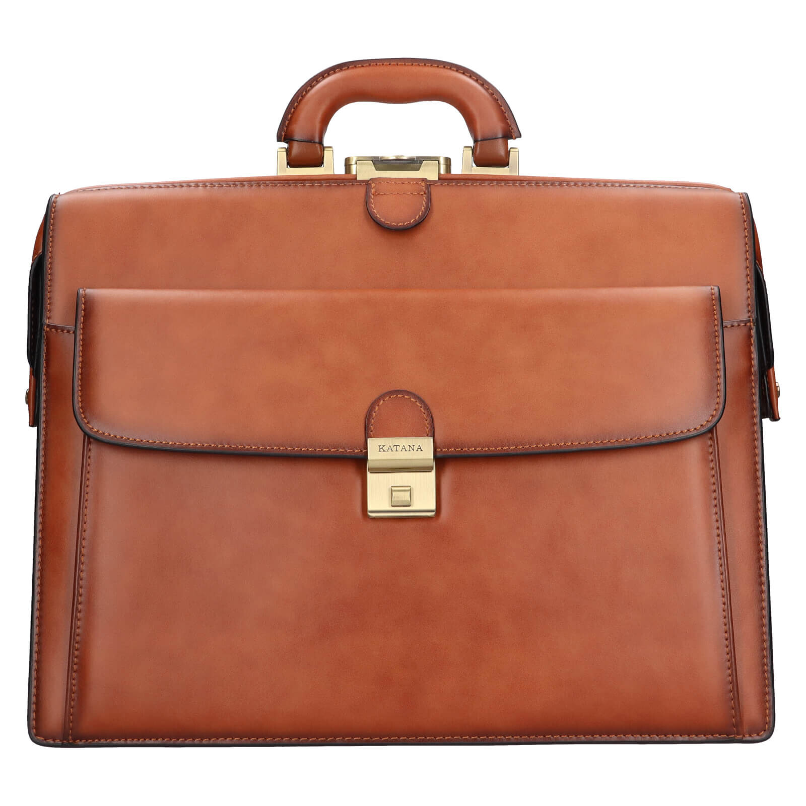 Kožená pánská aktovka Katana Monet - koňak
