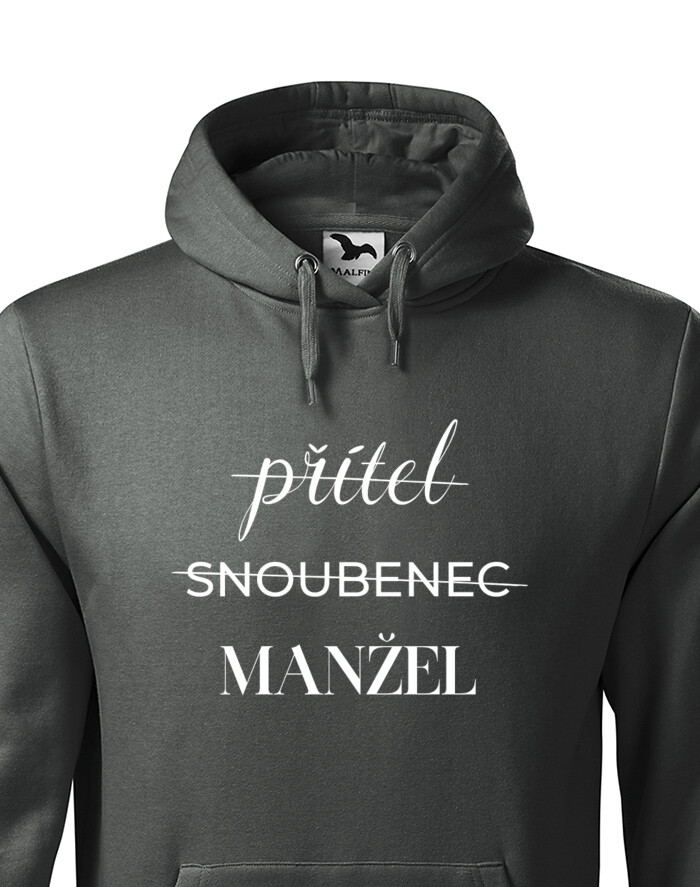 Pánská mikina s potiskem Přítel - Snoubenec - Manžel