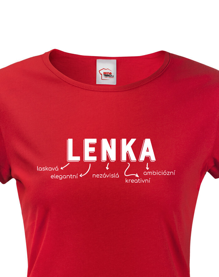 Dámské tričko k svátku s jménem Lenka