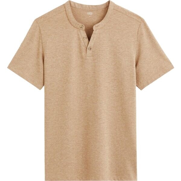 CELIO CEGETI Pánské bavlněné tričko, hnědá, velikost