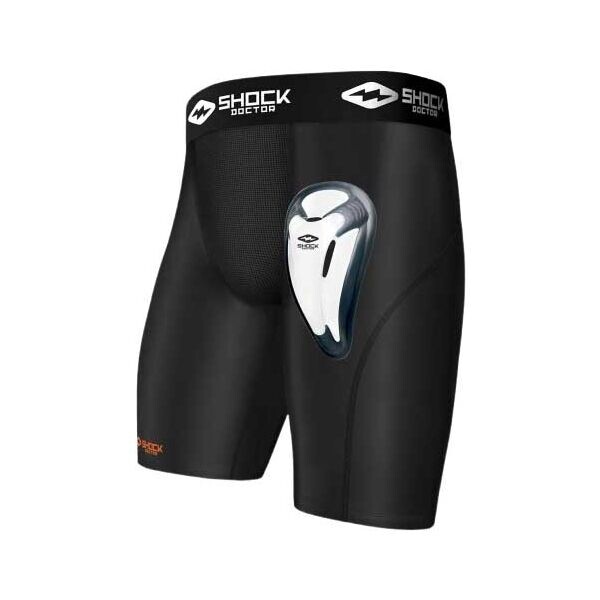 Shock Doctor 221 CORE COMPRESSION SHORT Kompresní šortky se suspenzorem, černá, velikost