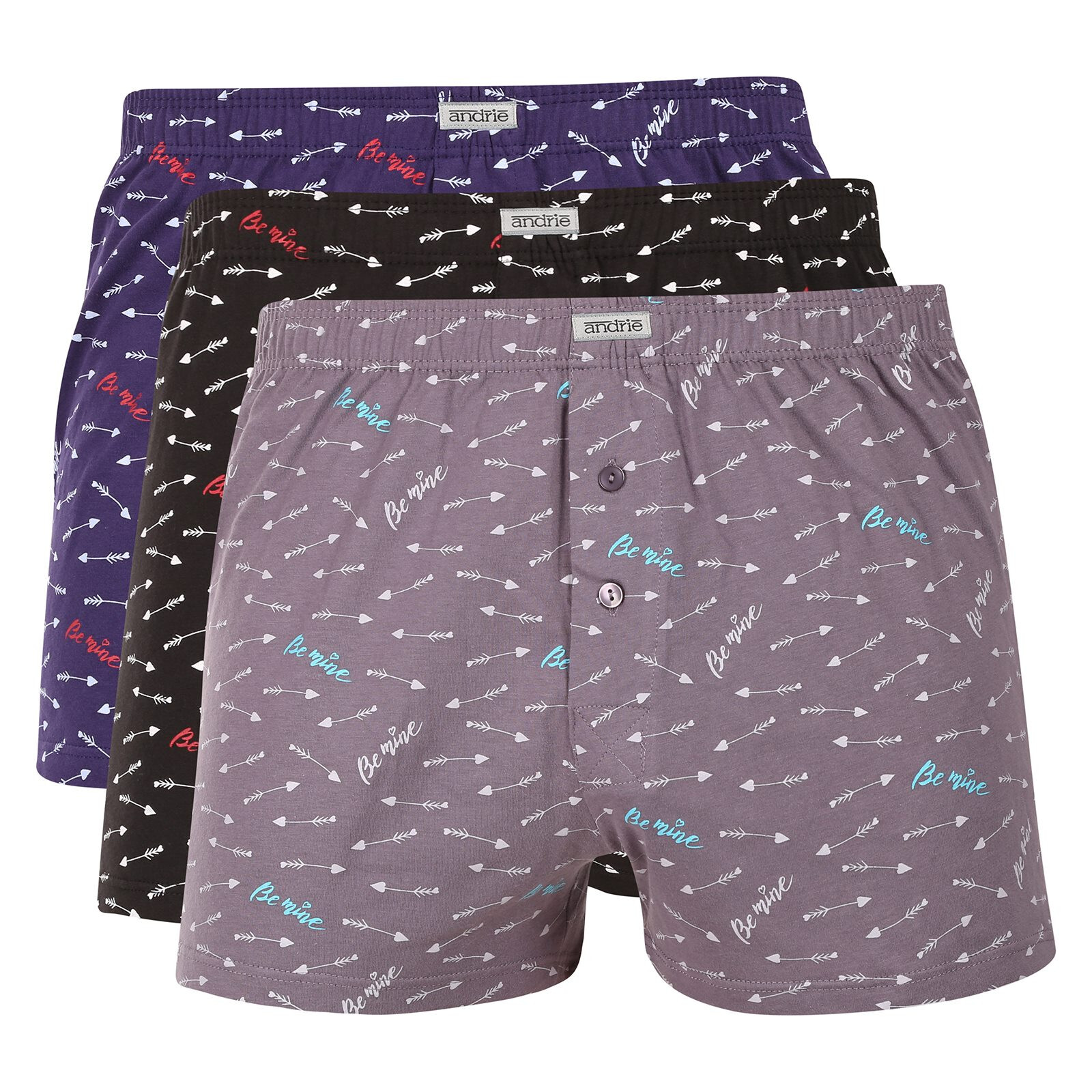 3PACK pánské trenky Andrie Valentýn vícebarevné (PS 5951) XL, trenýrky