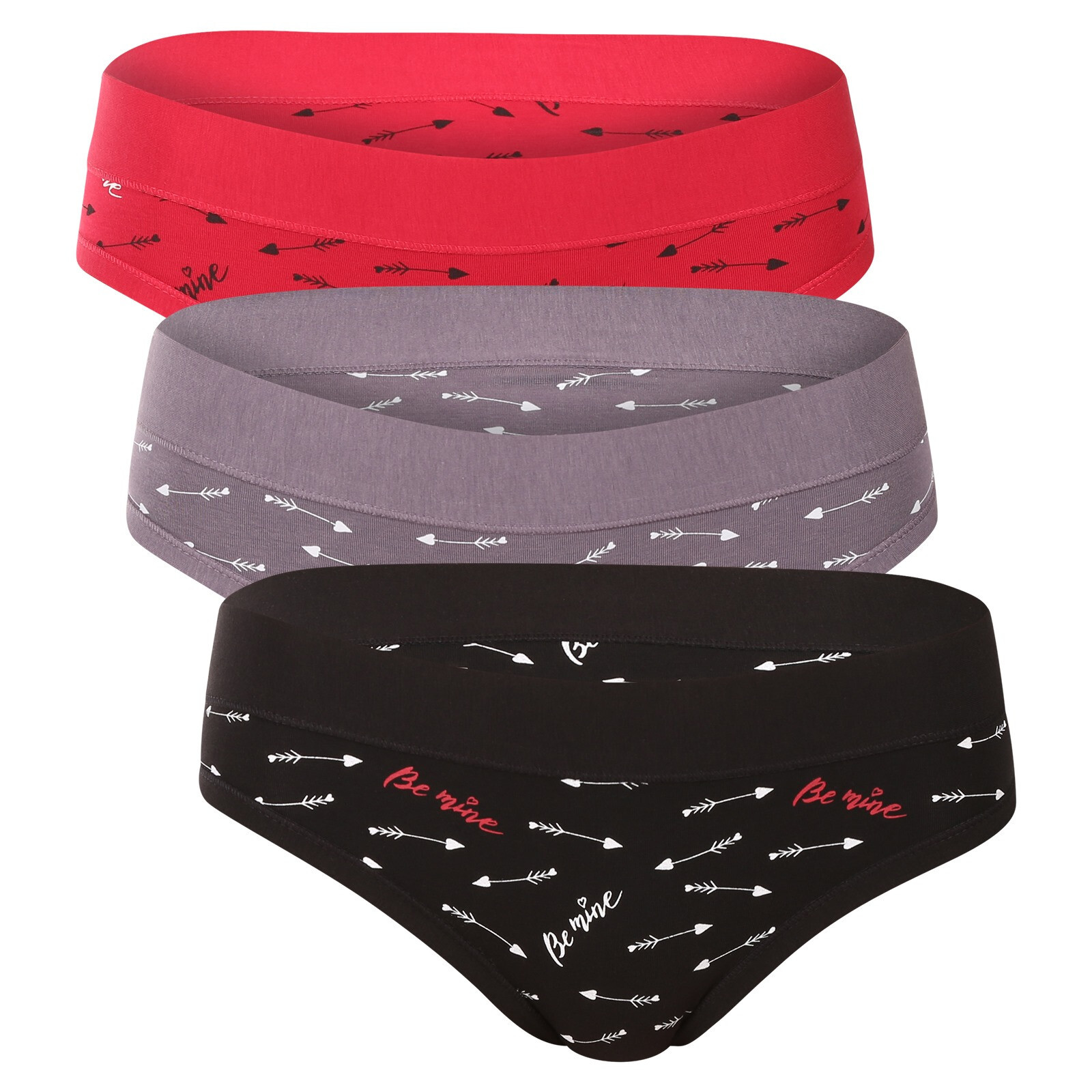 3PACK dámské kalhotky Andrie Valentýn vícebarevné (PS 1098) XL