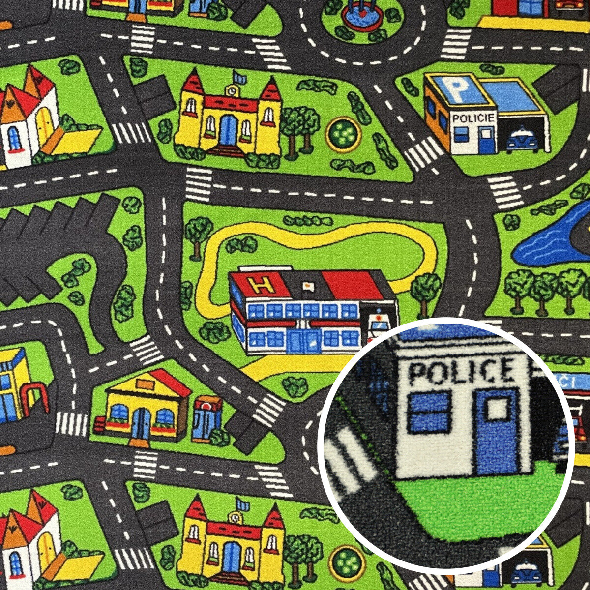 AKCE: 100x120 cm Dětský metrážový koberec City life - neúčtujeme odřezky z role, šíře, vícebarevná, filc, dětský pokoj, Vopi