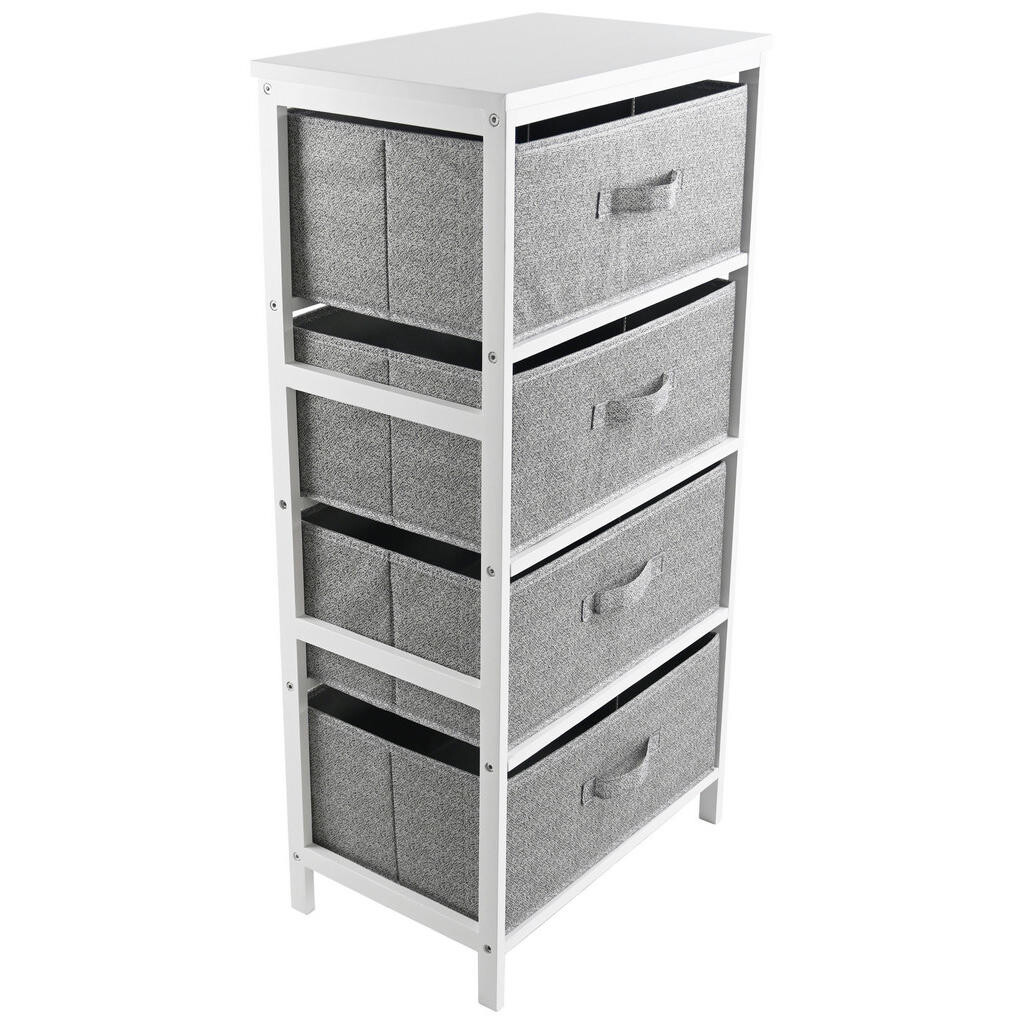 Carryhome KOMODA, borovice, šedá, bílá, 46/94/30 cm