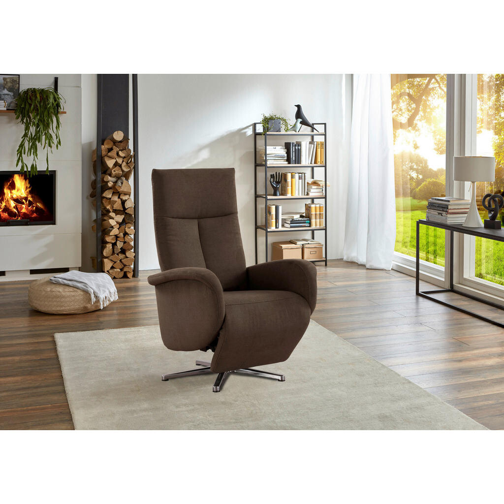 Sit & More RELAXAČNÍ KŘESLO, textil, tmavě hnědá