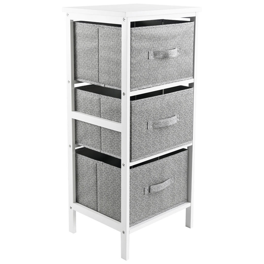 Carryhome KOMODA, borovice, šedá, bílá, 37/80/30 cm