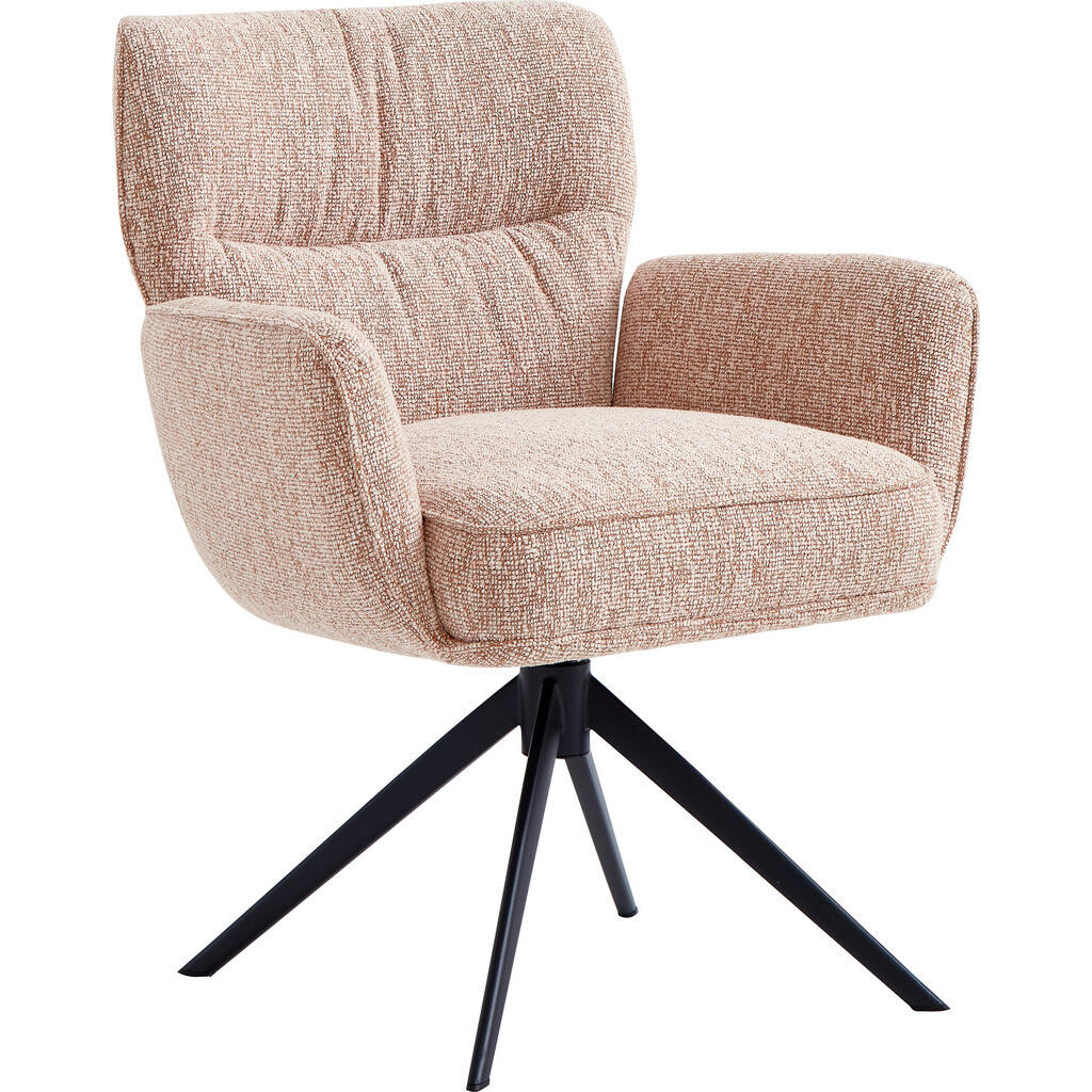 Novel ŽIDLE S PODRUČKAMI, železo, vzhled lnu, růžová, černá