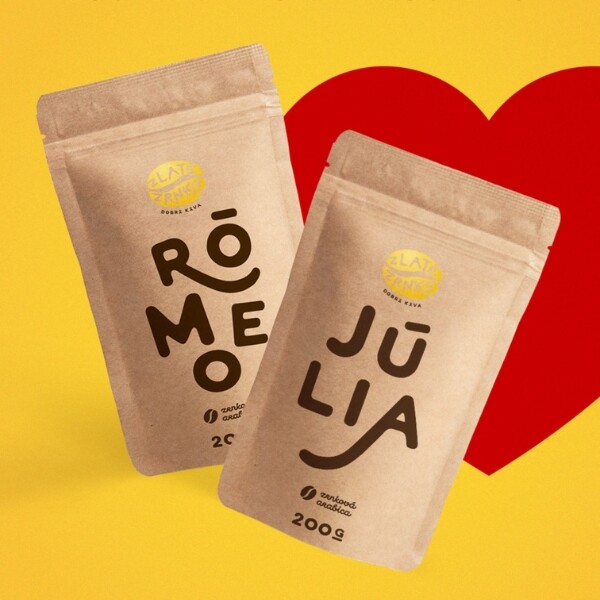 Káva Zlaté Zrnko – Balíček káv pro zamilované – Romeo & Julie 400 g