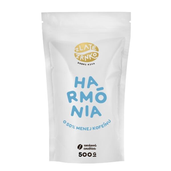Káva Zlaté Zrnko – Harmonie (o 50 % méně kofeinu) 5OOg