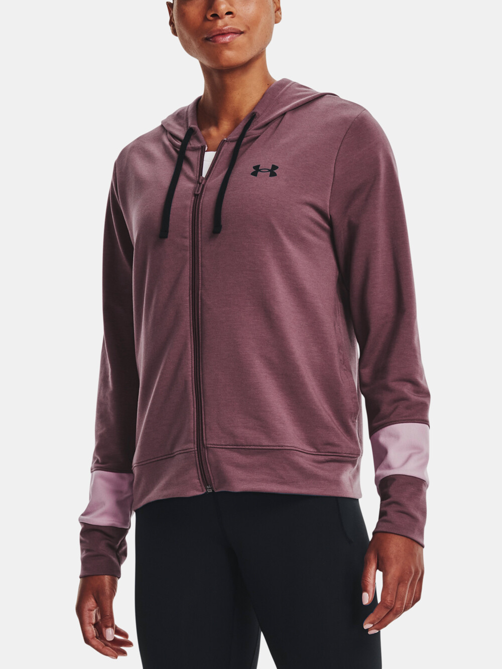 Under Armour Mikina Rival Terry CB FZ Hoodie-PPL - Dámské