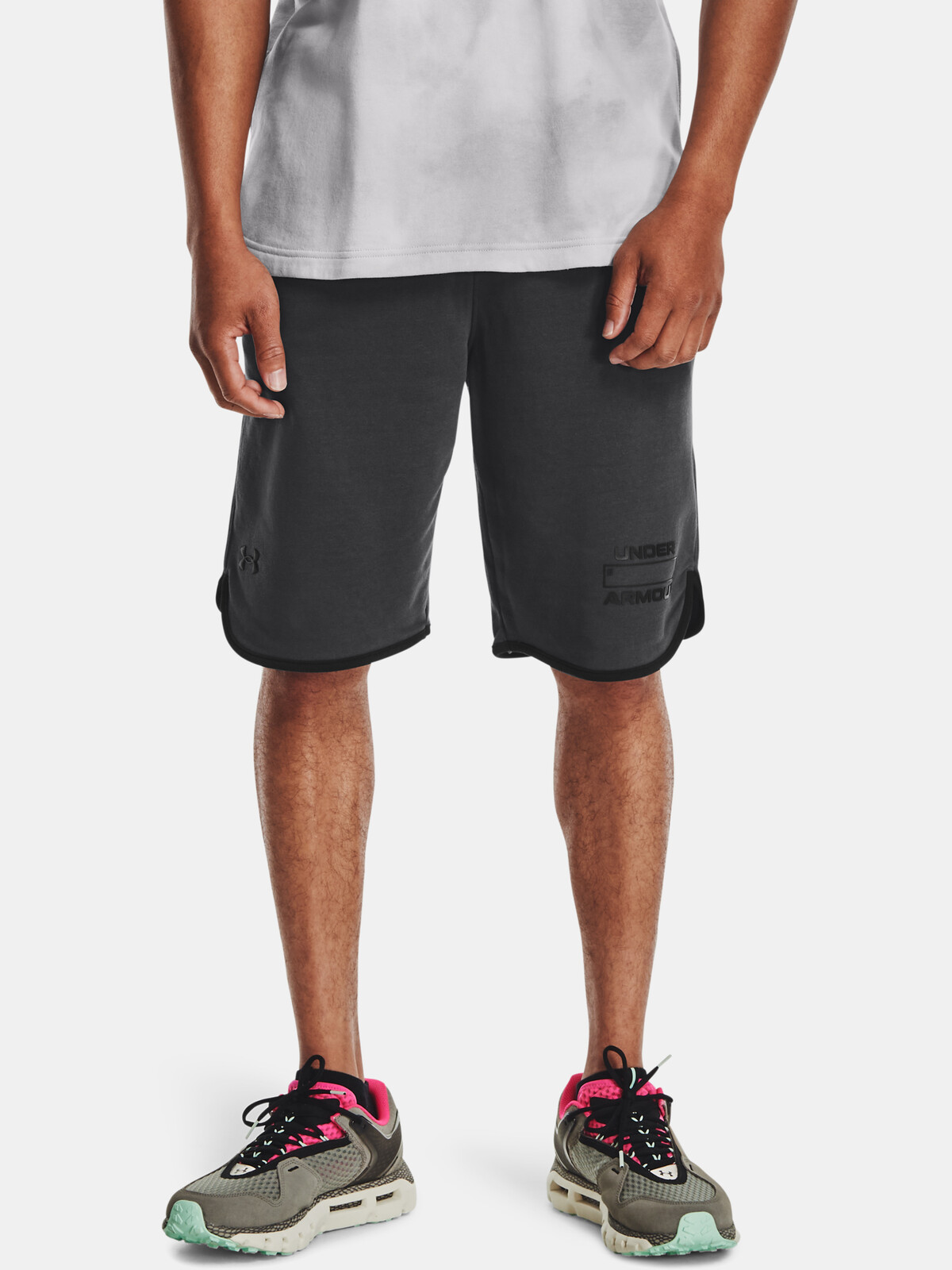 Under Armour Kraťasy UA RIVAL TERRY LCKRTG SHORT-GRY - Pánské