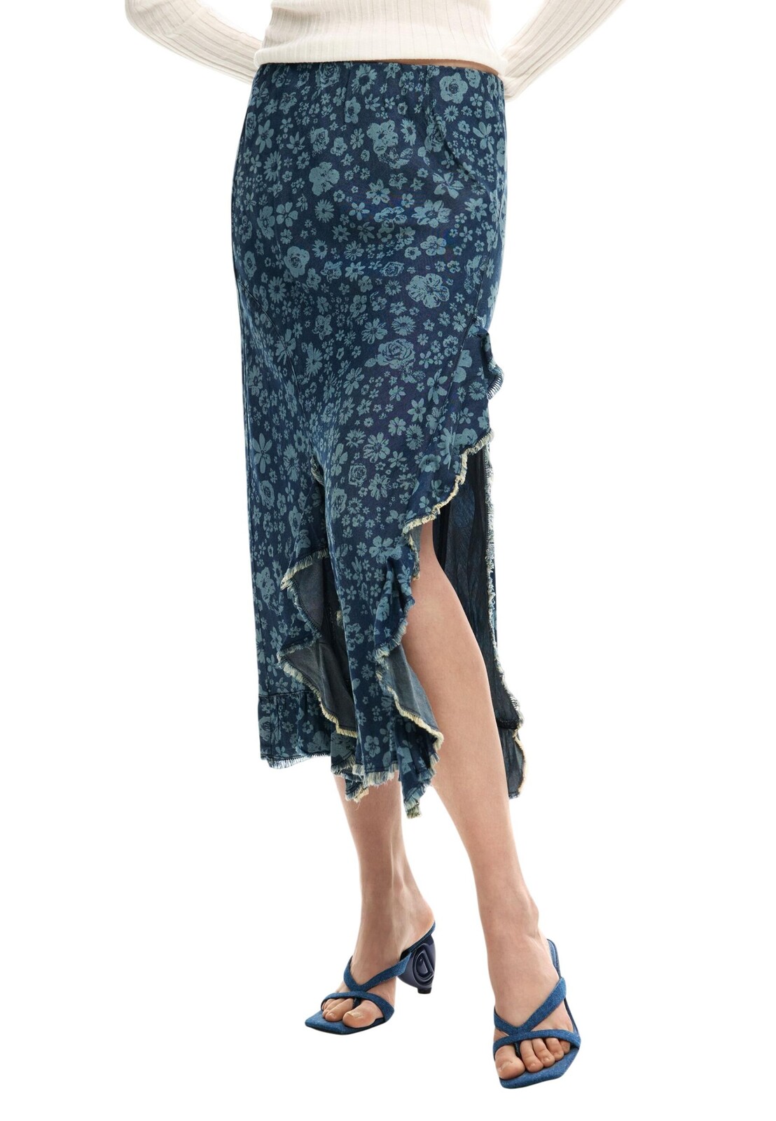 Květinová midi sukně Desigual