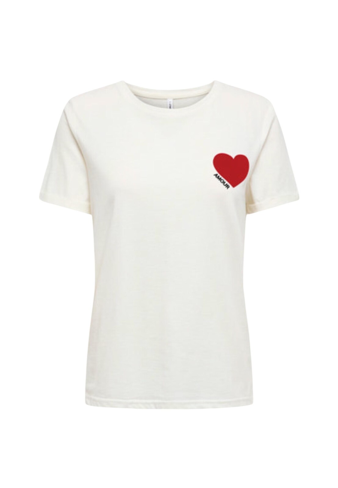 Bílé tričko s červeným srdcem