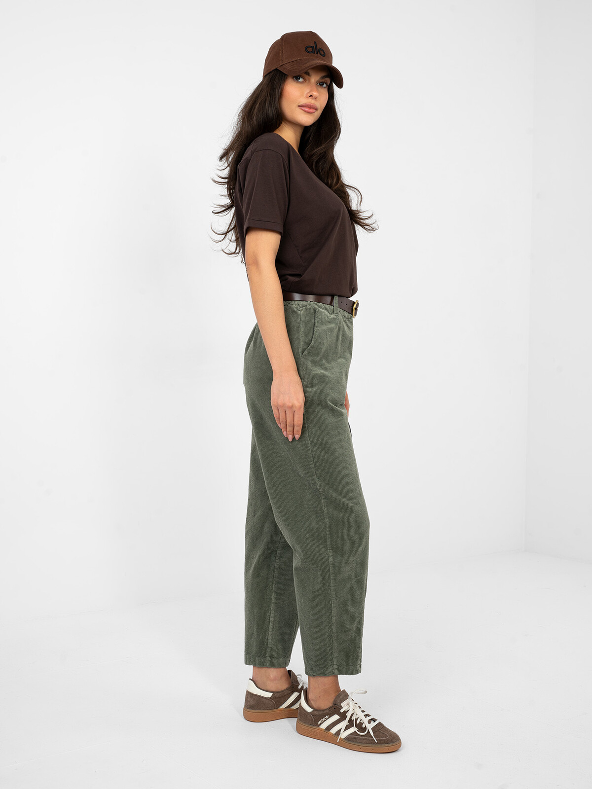 Khaki kalhoty z manšestru